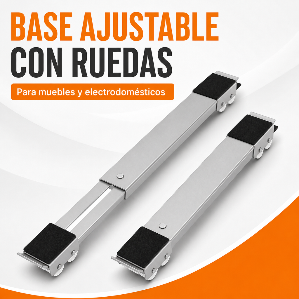 Base ajustable con ruedas para muebles y electrodomesticos