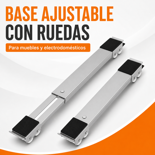 Base ajustable con ruedas para muebles y electrodomesticos